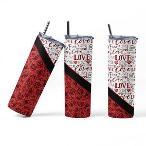 20oz Insulated Tumbler, Red Roses, Valentine's Day